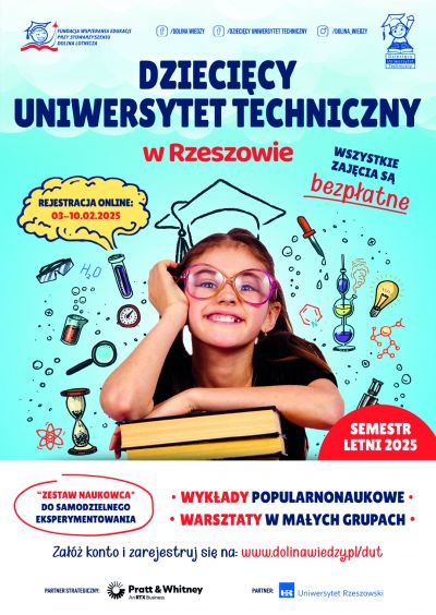 plakat promujący Dziecięcy Uniwersytet Techniczny